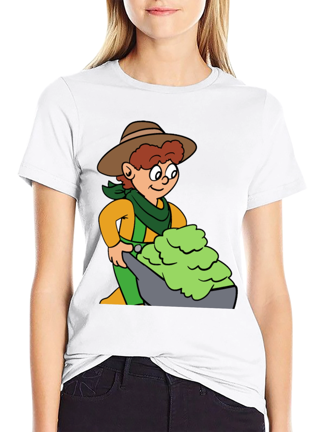 Cartoon Cowboy T-Shirt - Black Cotton Tee