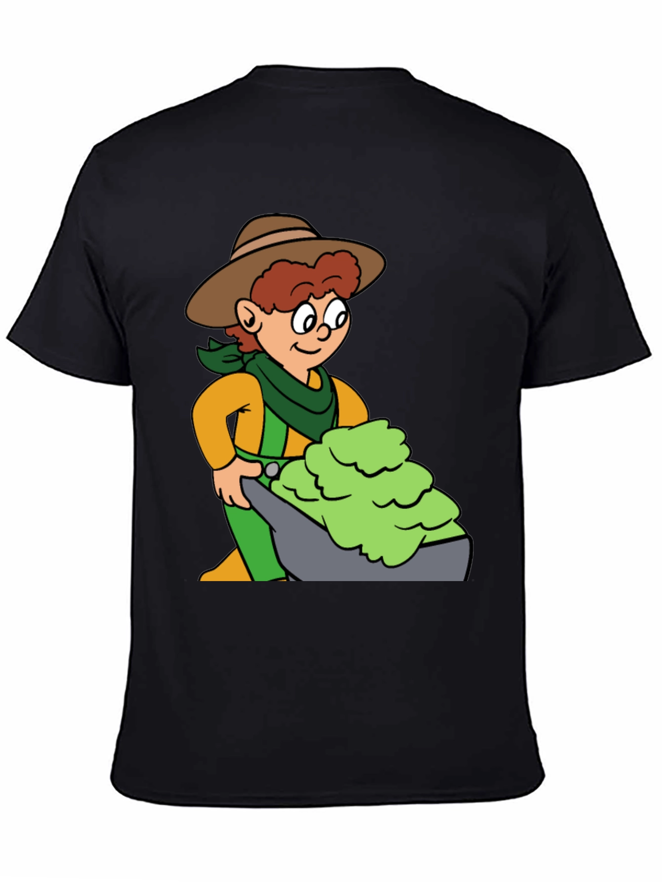 Cartoon Cowboy T-Shirt - Black Cotton Tee