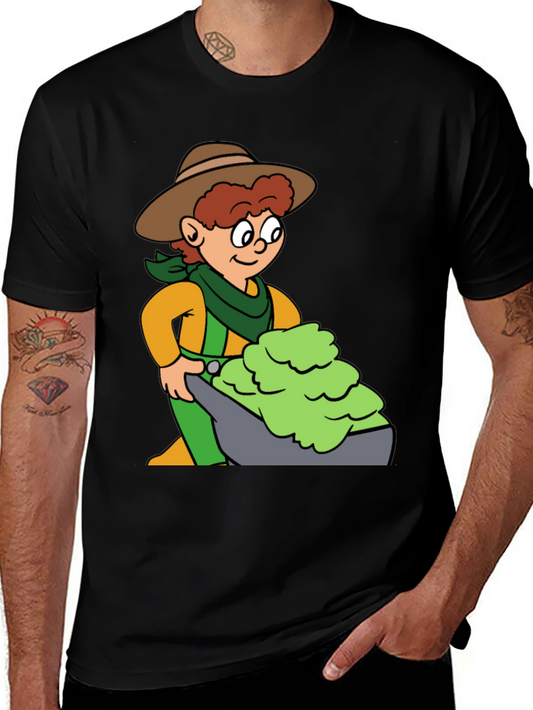 Cartoon Cowboy T-Shirt - Black Cotton Tee