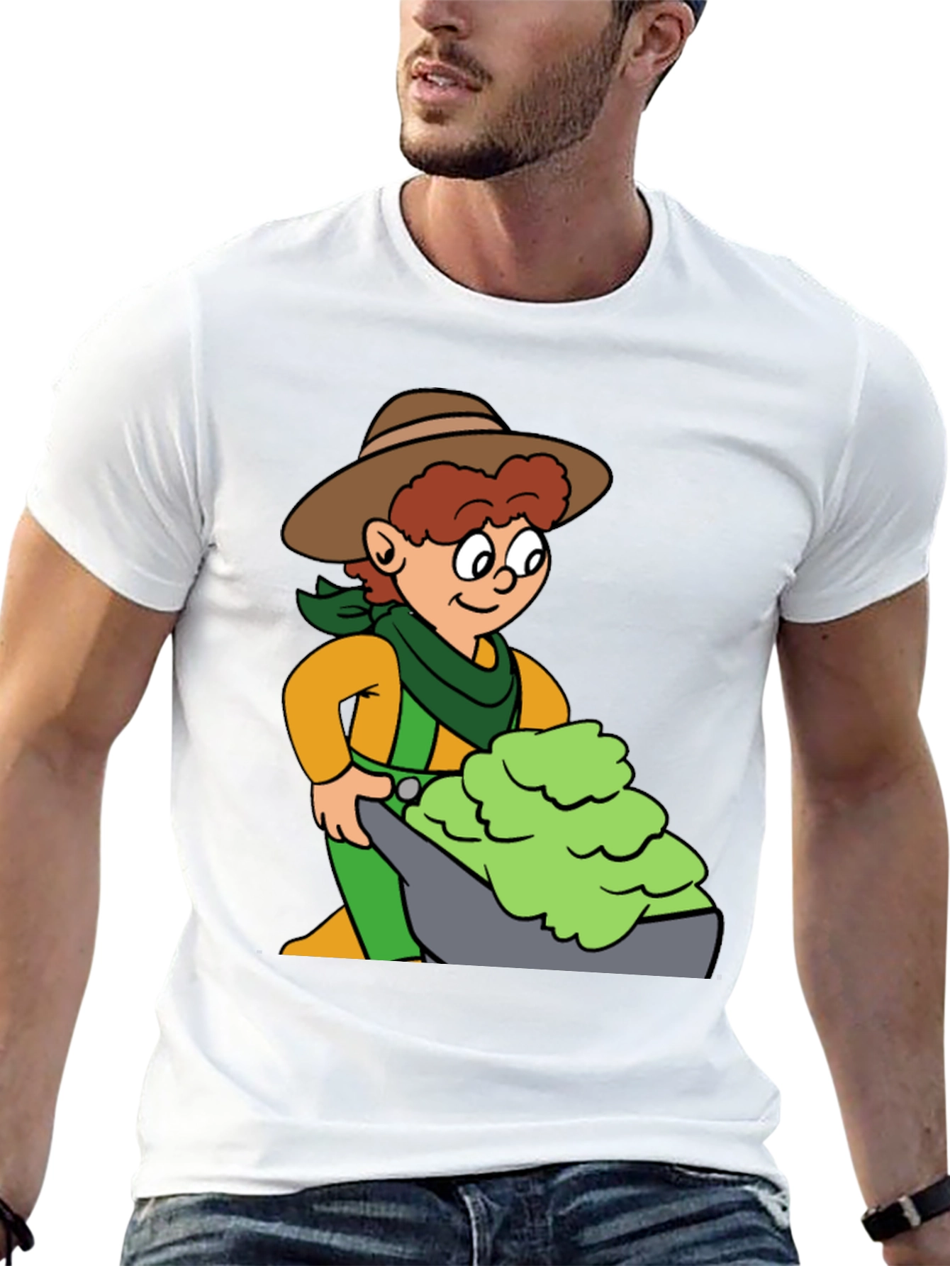 Cartoon Cowboy T-Shirt - Black Cotton Tee