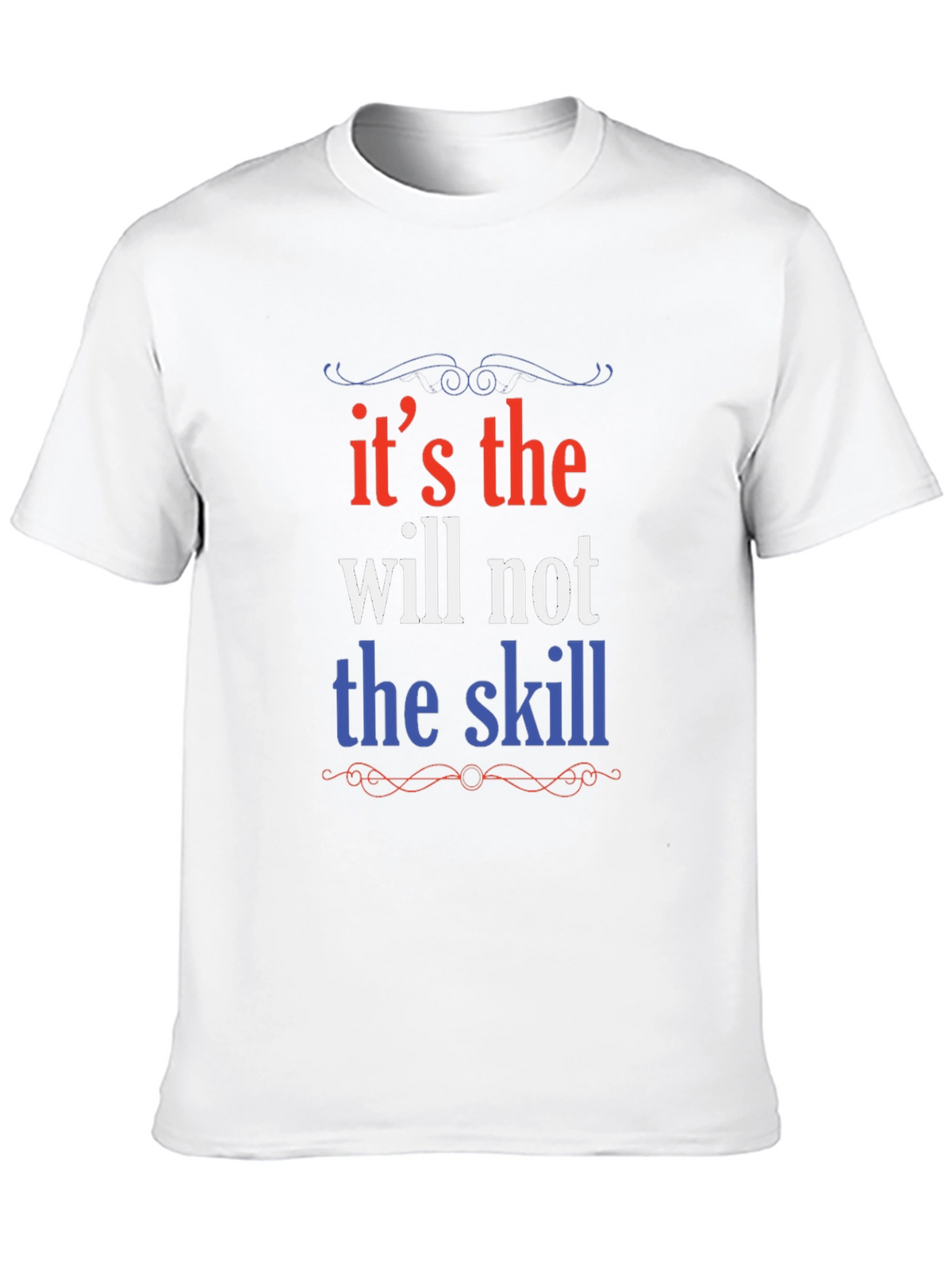 Motivational Will Over Skill Graphic Tee - Black