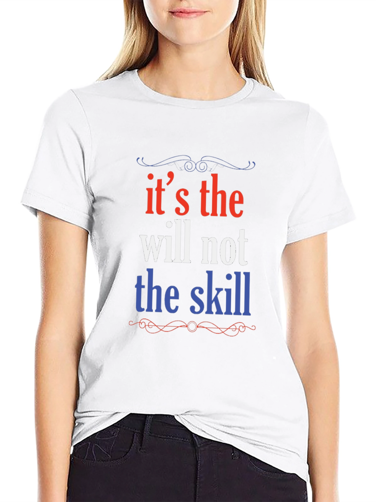 Motivational Will Over Skill Graphic Tee - Black