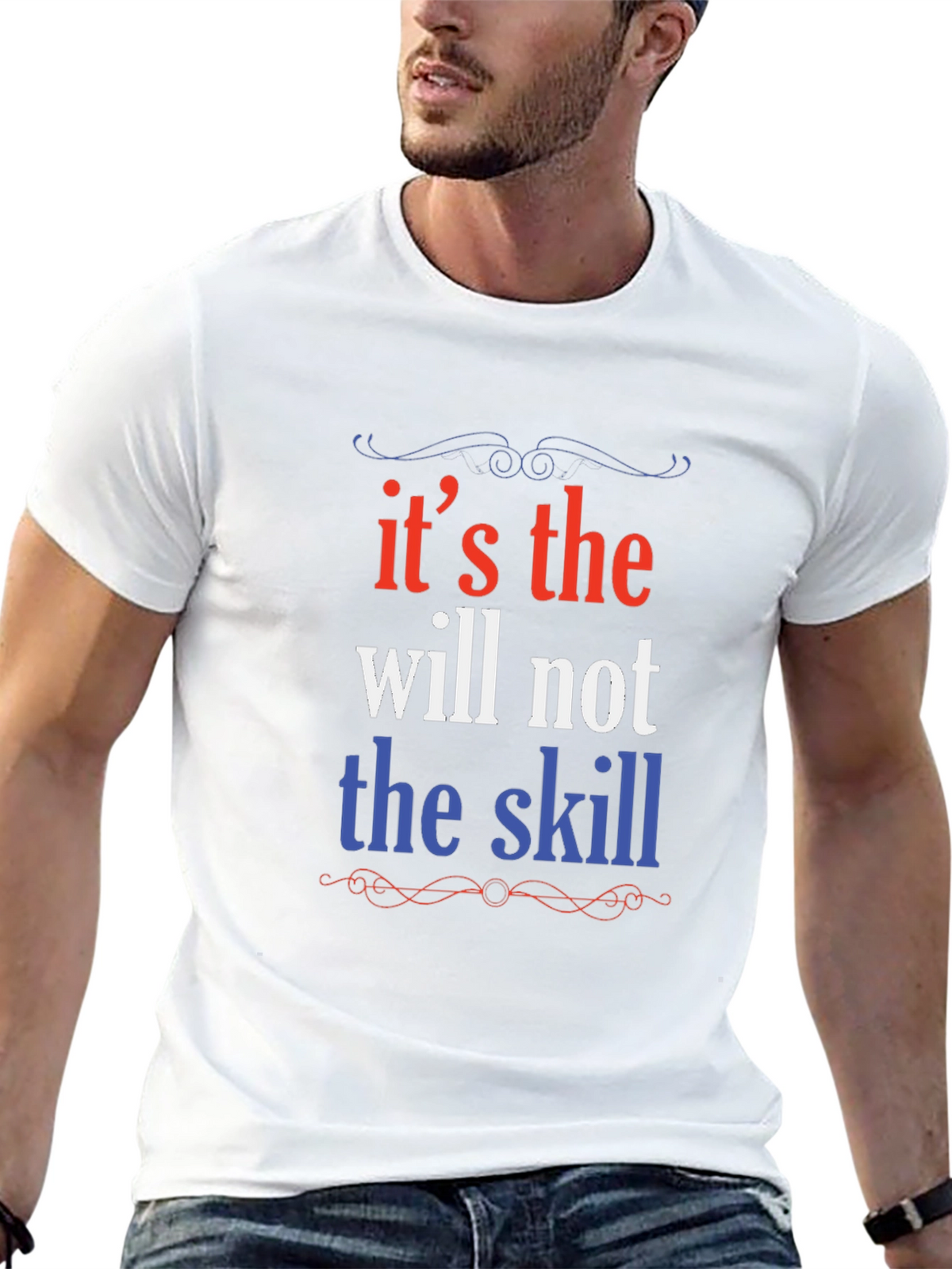 Motivational Will Over Skill Graphic Tee - Black