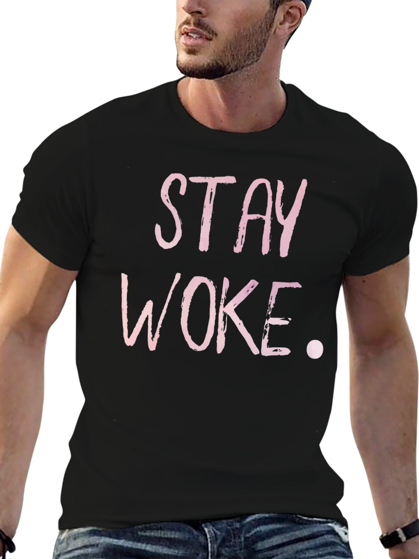 Stay Woke T-Shirt - Black Cotton Tee
