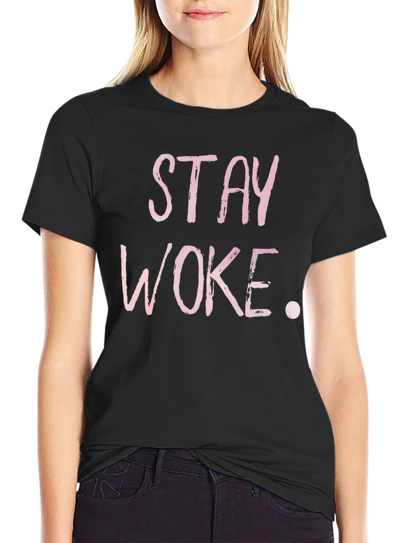 Stay Woke T-Shirt - Black Cotton Tee