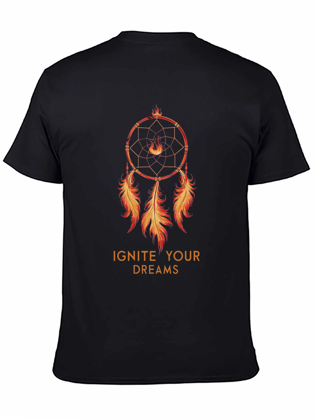 Ignite Your Dreams Black T-Shirt with Dreamcatcher Design