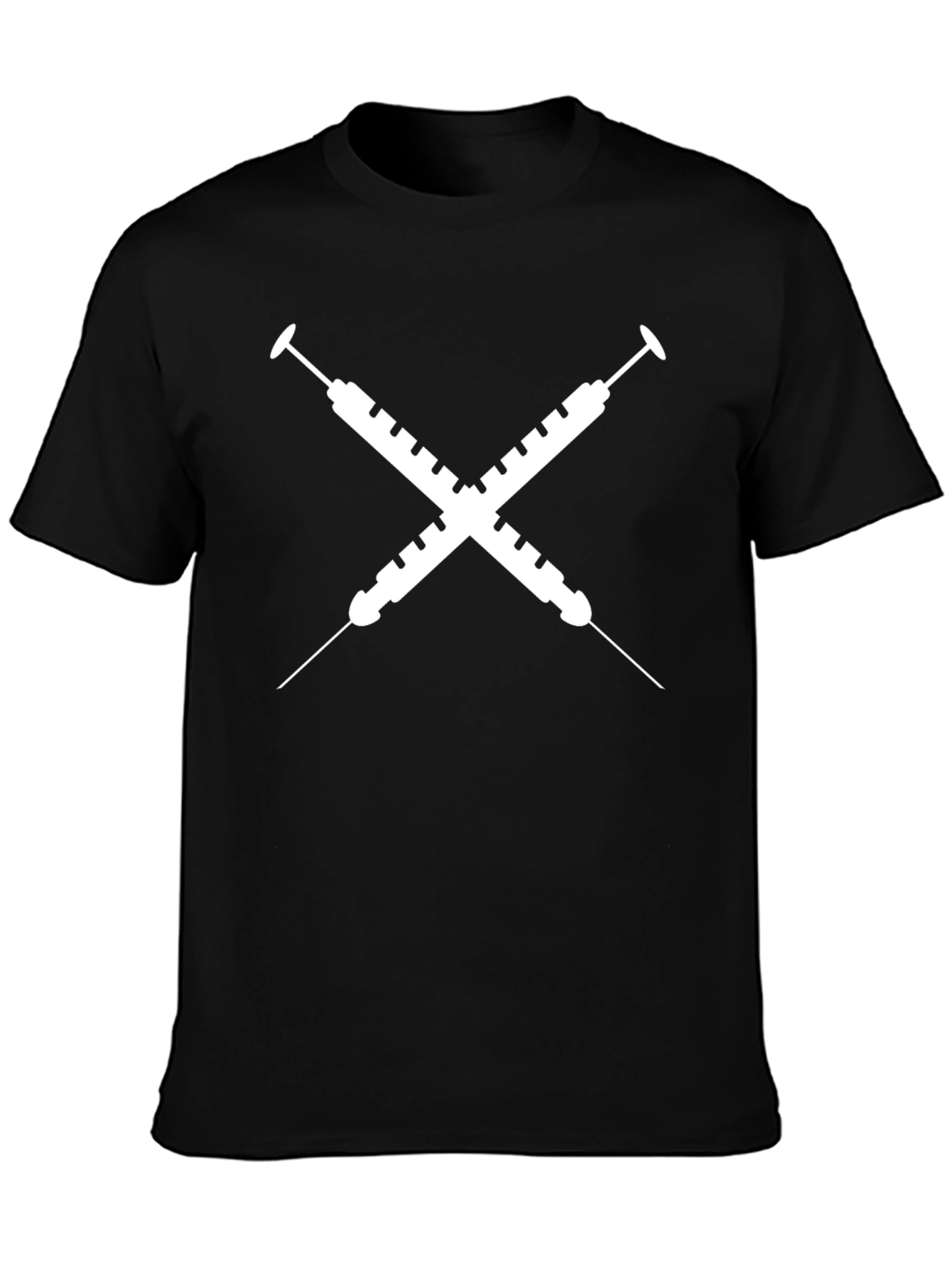 Crossed Syringe Graphic Tee - Unisex Black T-Shirt