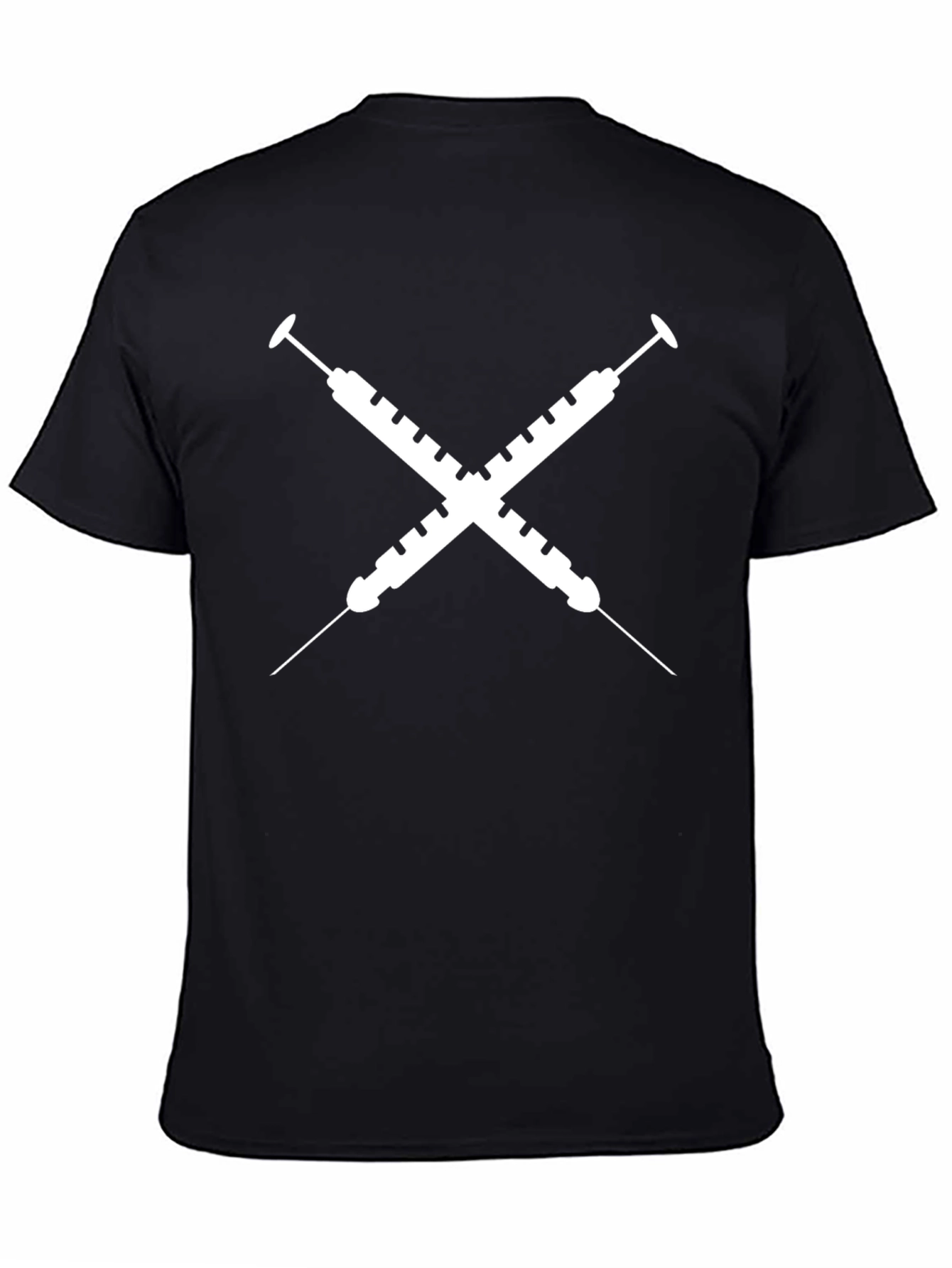 Crossed Syringe Graphic Tee - Unisex Black T-Shirt