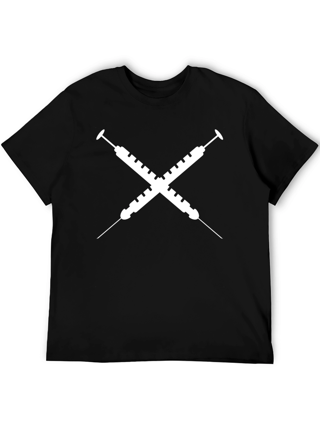 Crossed Syringe Graphic Tee - Unisex Black T-Shirt