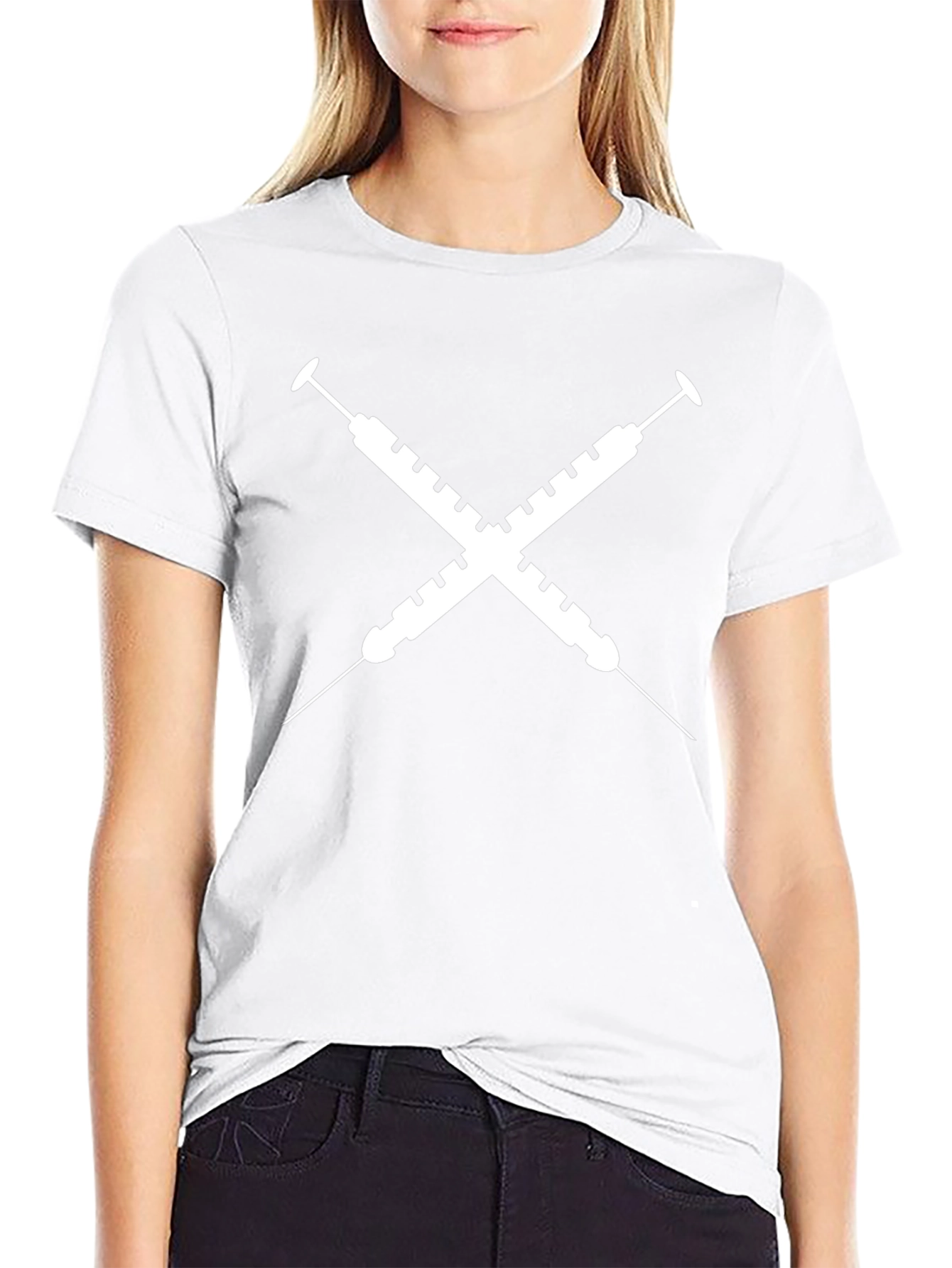 Crossed Syringe Graphic Tee - Unisex Black T-Shirt