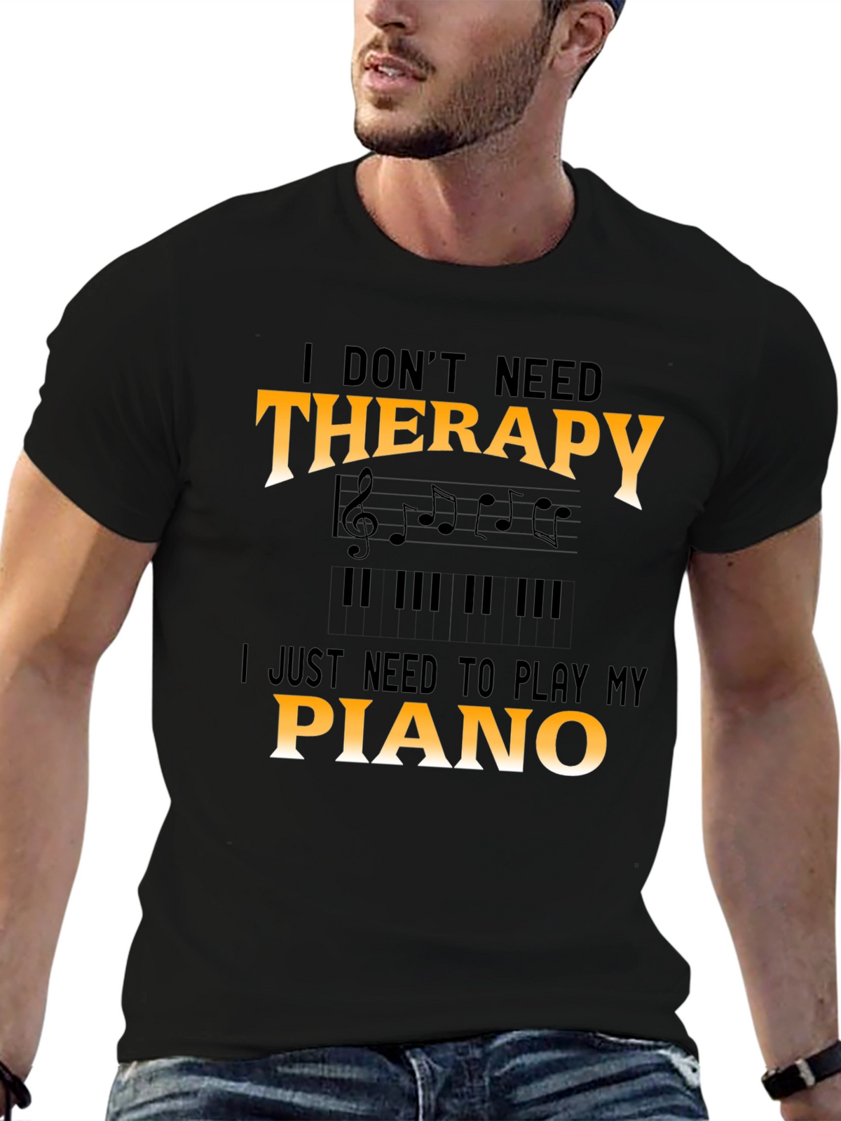 Piano Therapy T-Shirt - Musician Tee