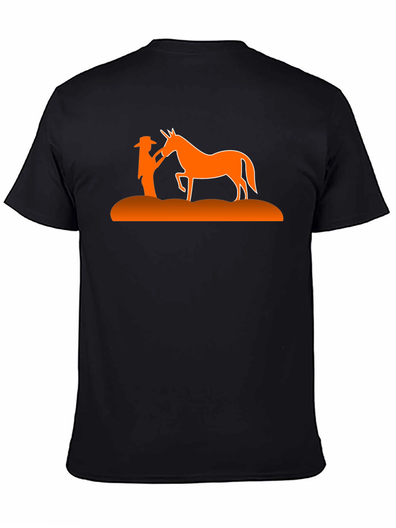 Cowboy & Horse Silhouette Graphic Tee - Black