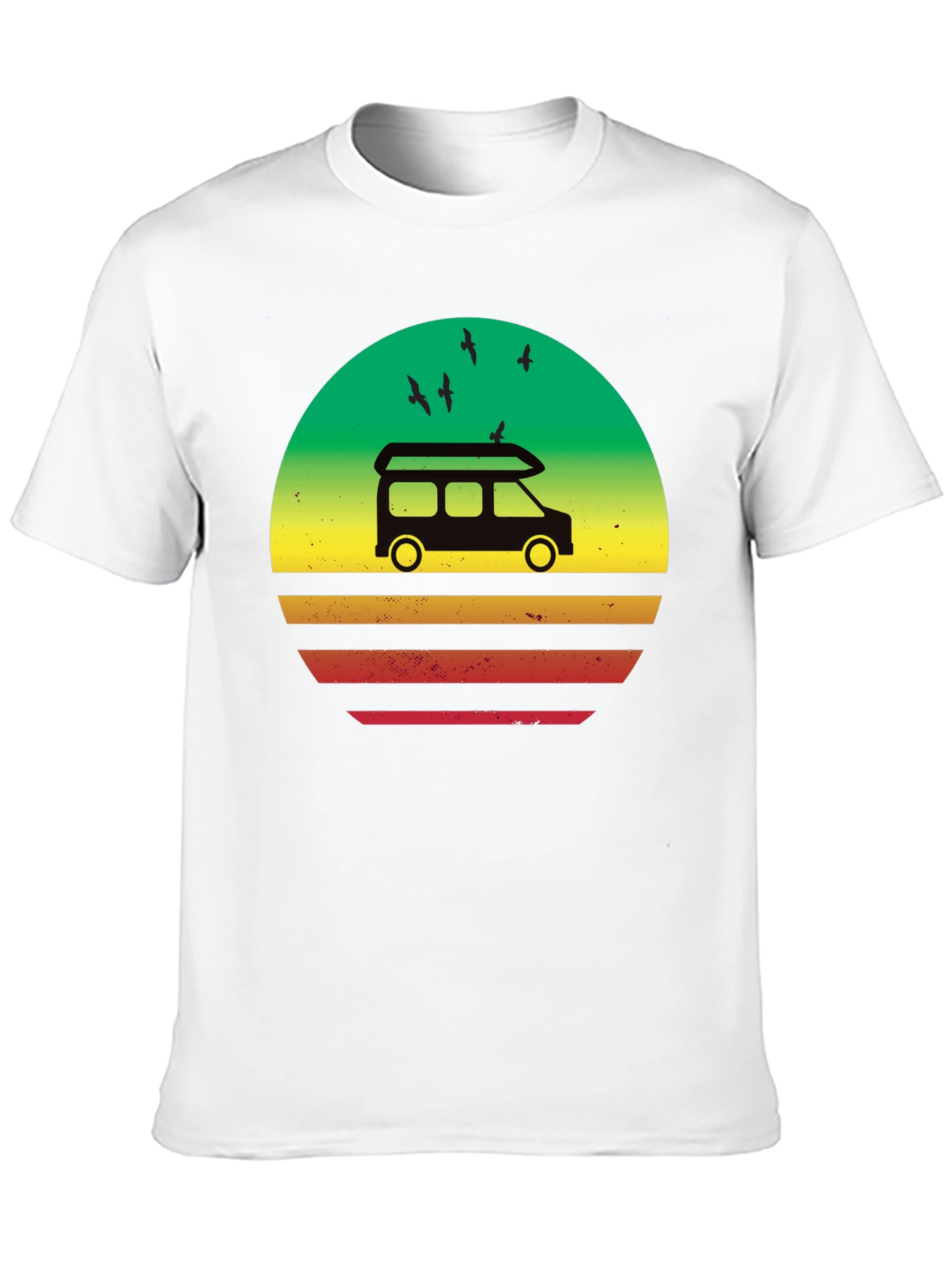 Retro Camper Van Sunset Graphic T-Shirt