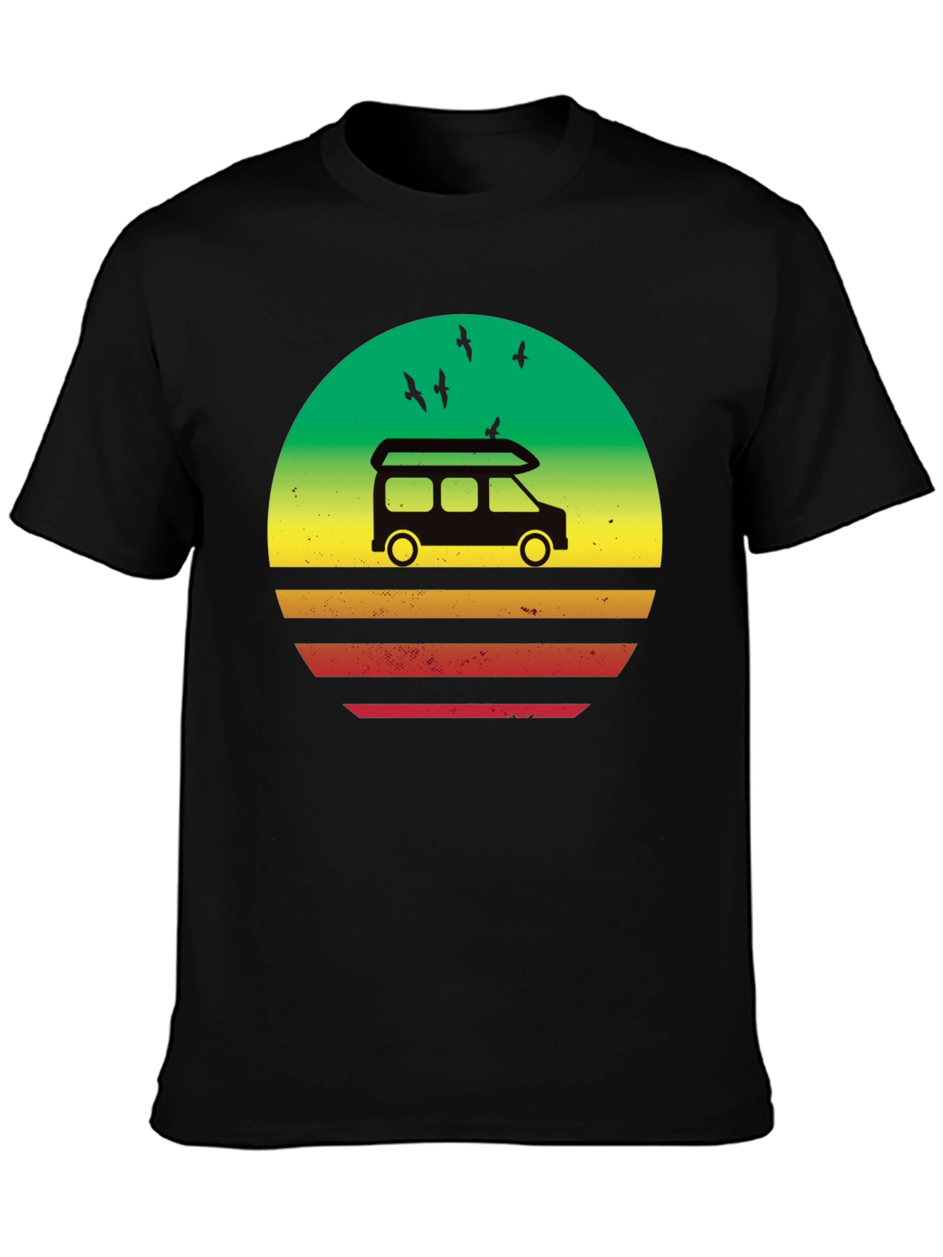 Retro Camper Van Sunset Graphic T-Shirt