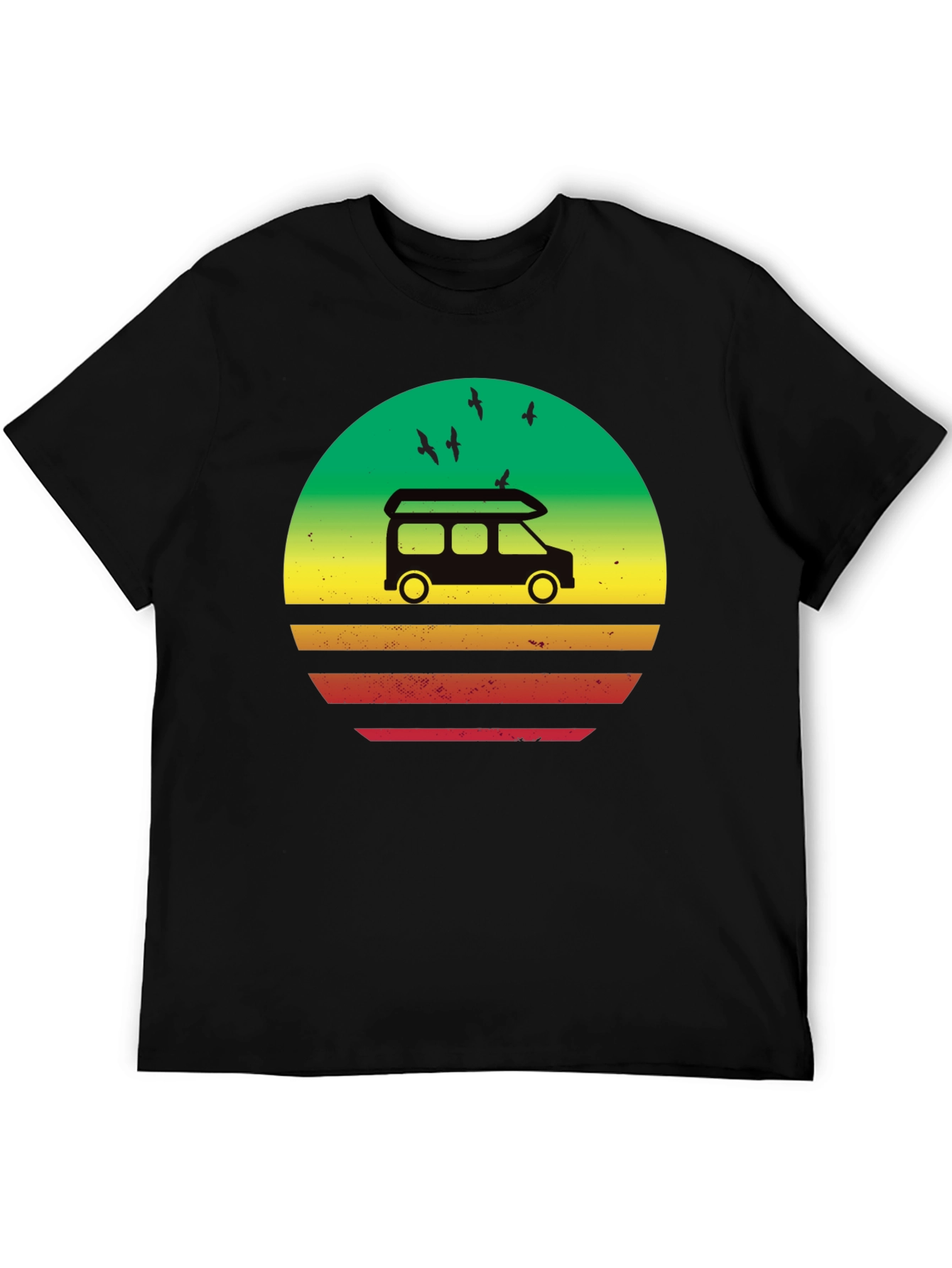 Retro Camper Van Sunset Graphic T-Shirt