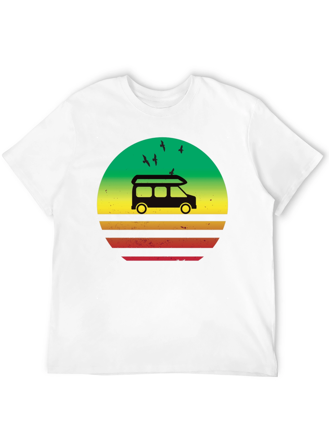 Retro Camper Van Sunset Graphic T-Shirt