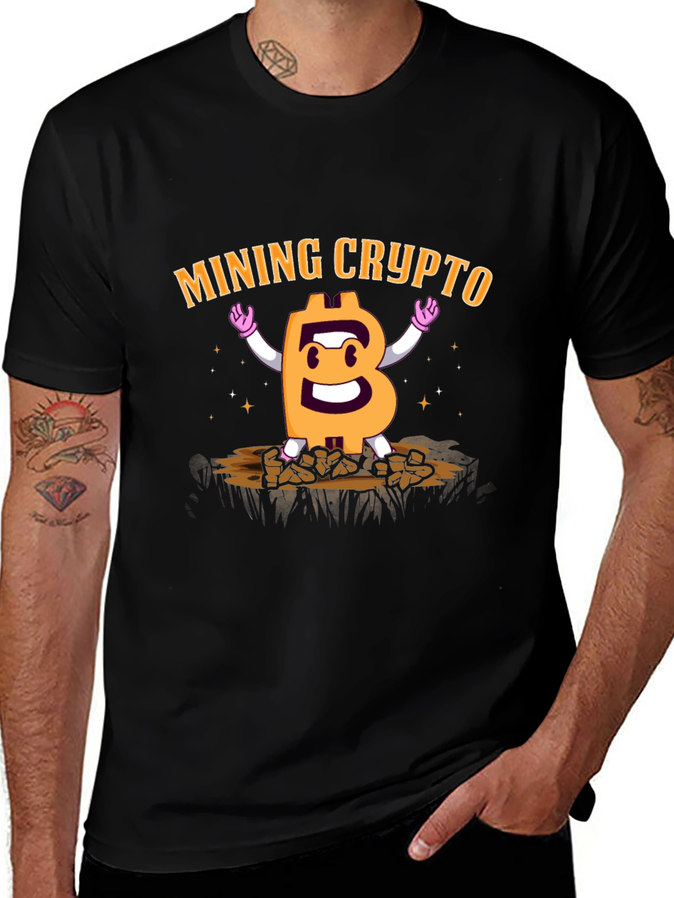 Mining Crypto Bitcoin Black T-Shirt