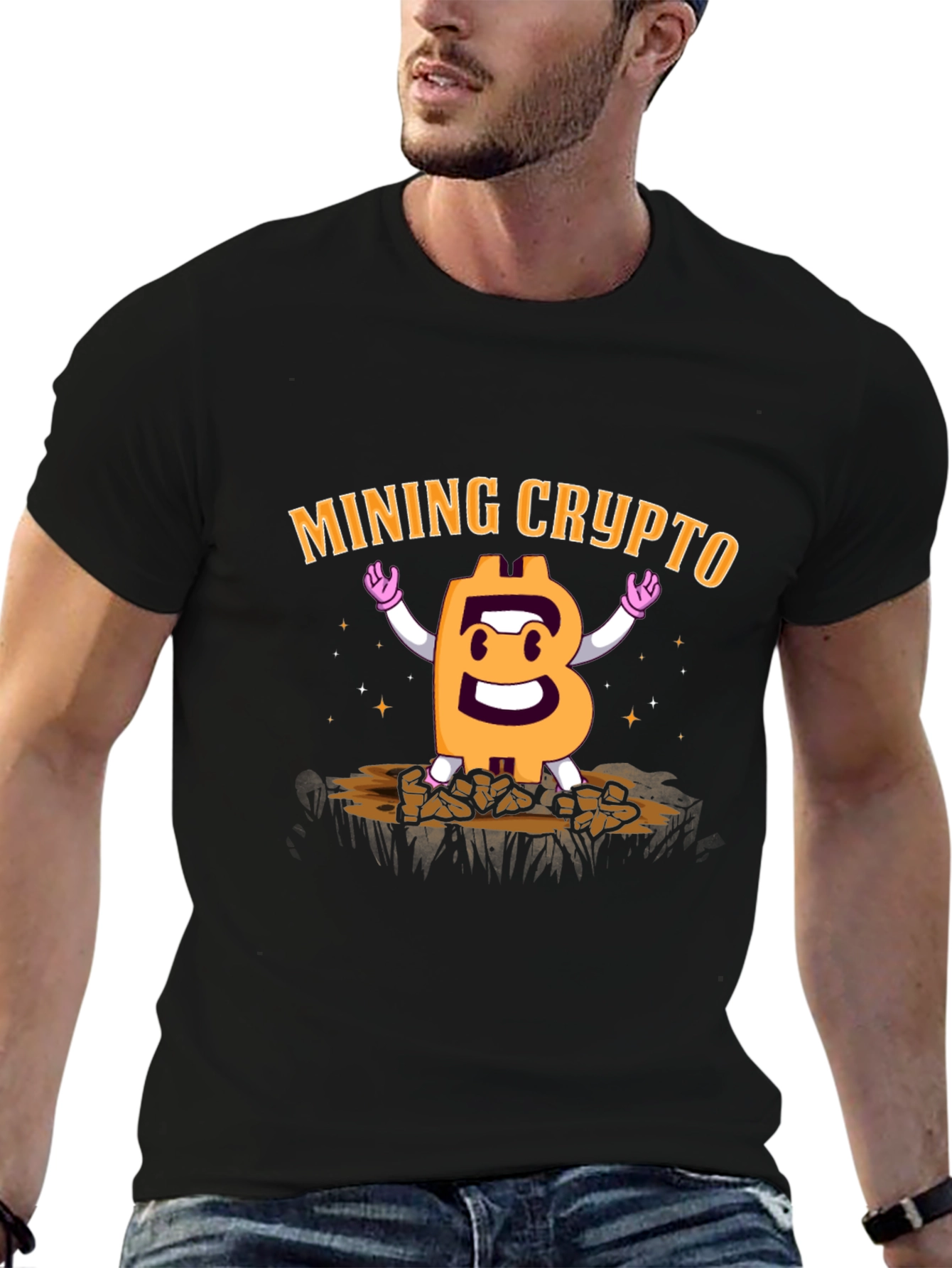 Mining Crypto Bitcoin Black T-Shirt