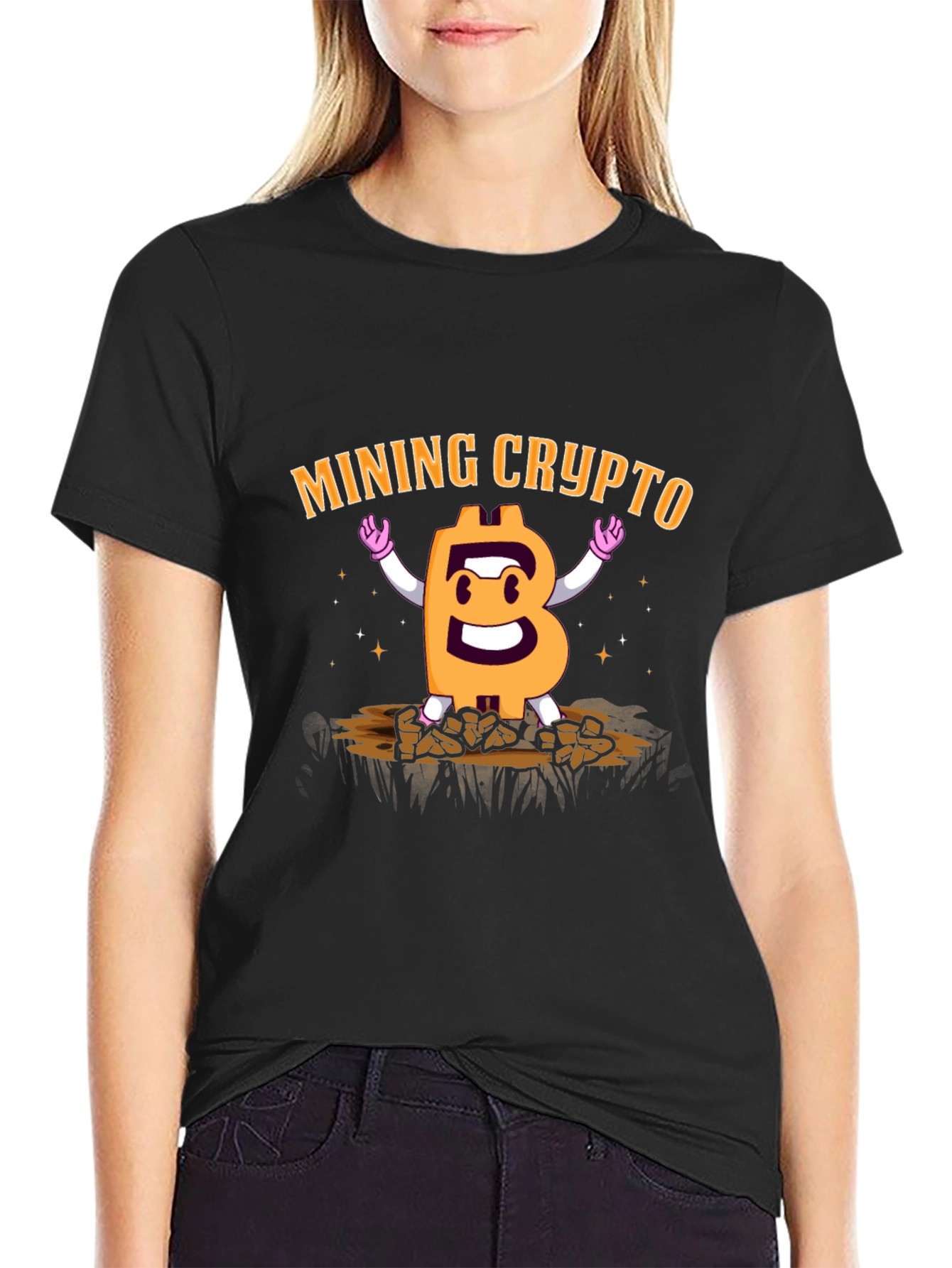 Mining Crypto Bitcoin Black T-Shirt