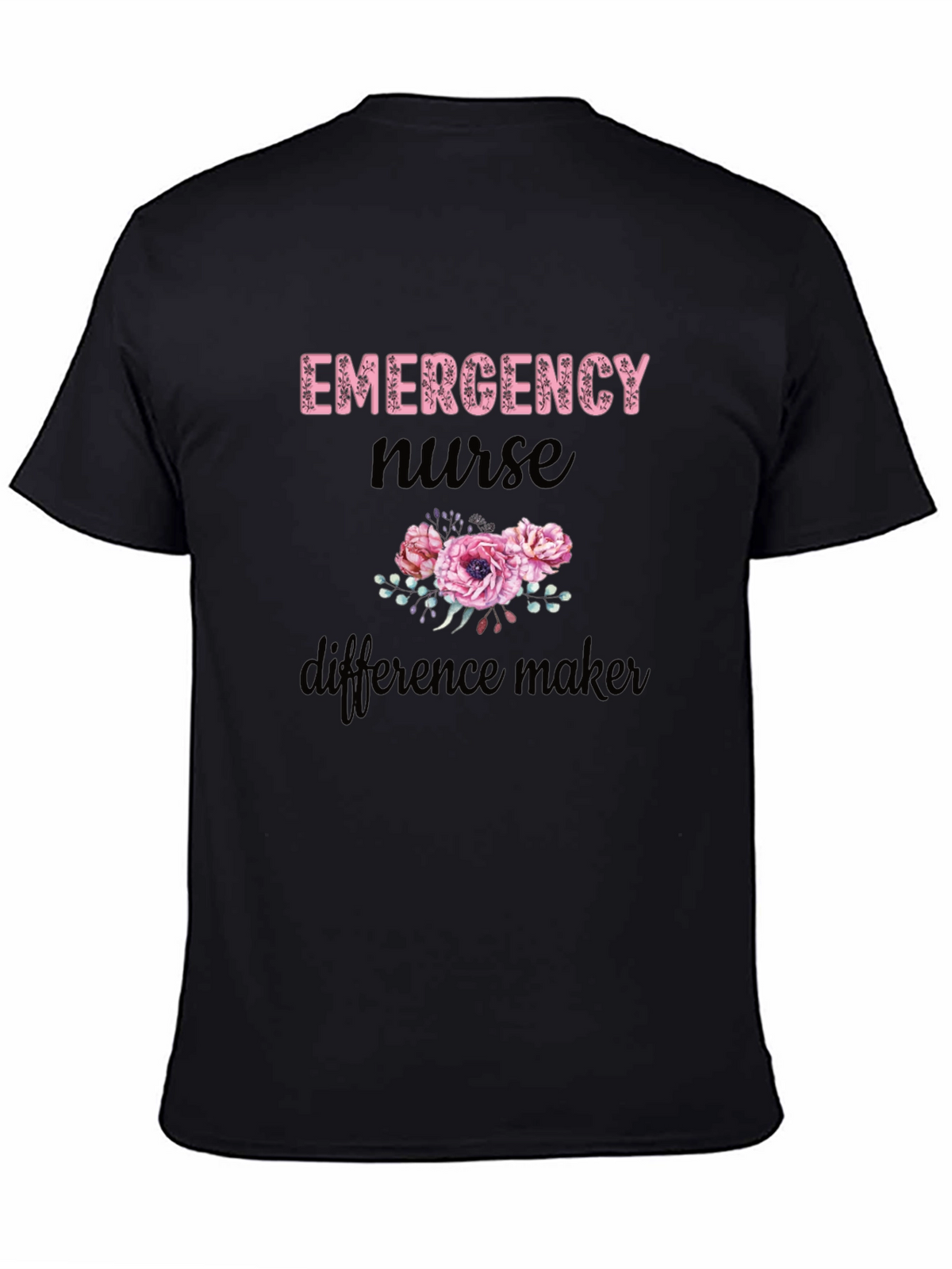 Emergency Nurse Difference Maker Black Tee