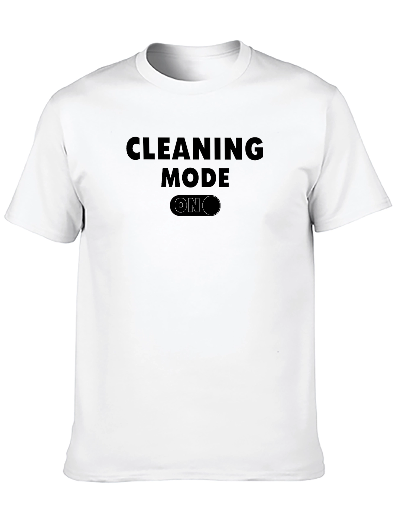Cleaning Mode ON Black Graphic Tee - Novelty T-Shirt