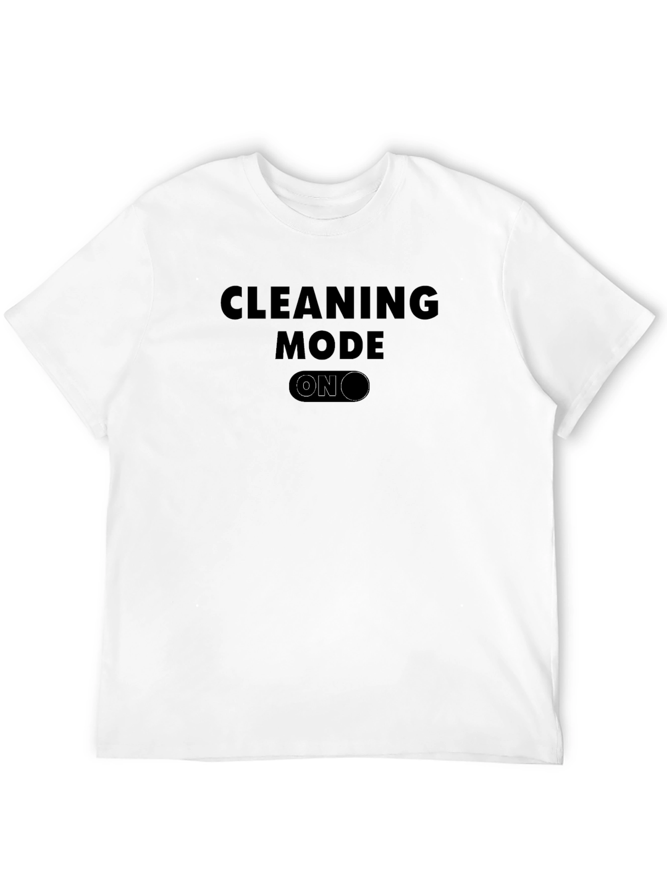 Cleaning Mode ON Black Graphic Tee - Novelty T-Shirt