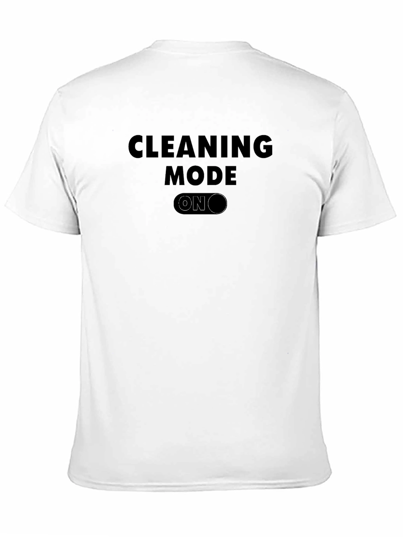 Cleaning Mode ON Black Graphic Tee - Novelty T-Shirt