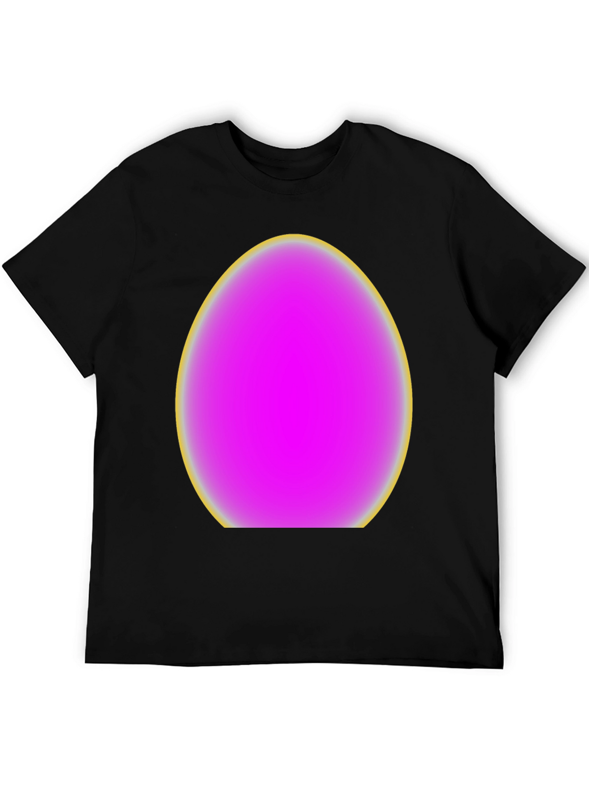 Mens Black T-Shirt with Egg Graphic