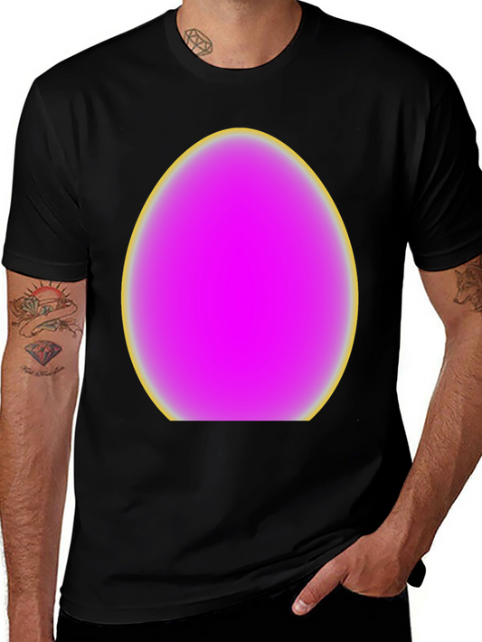 Mens Black T-Shirt with Egg Graphic