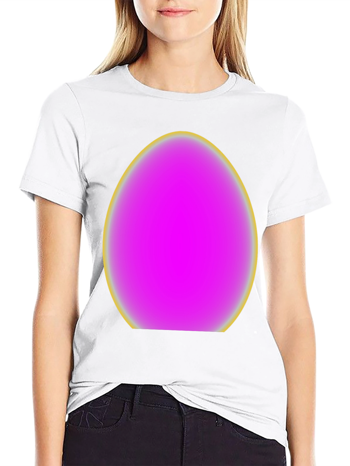 Mens Black T-Shirt with Egg Graphic