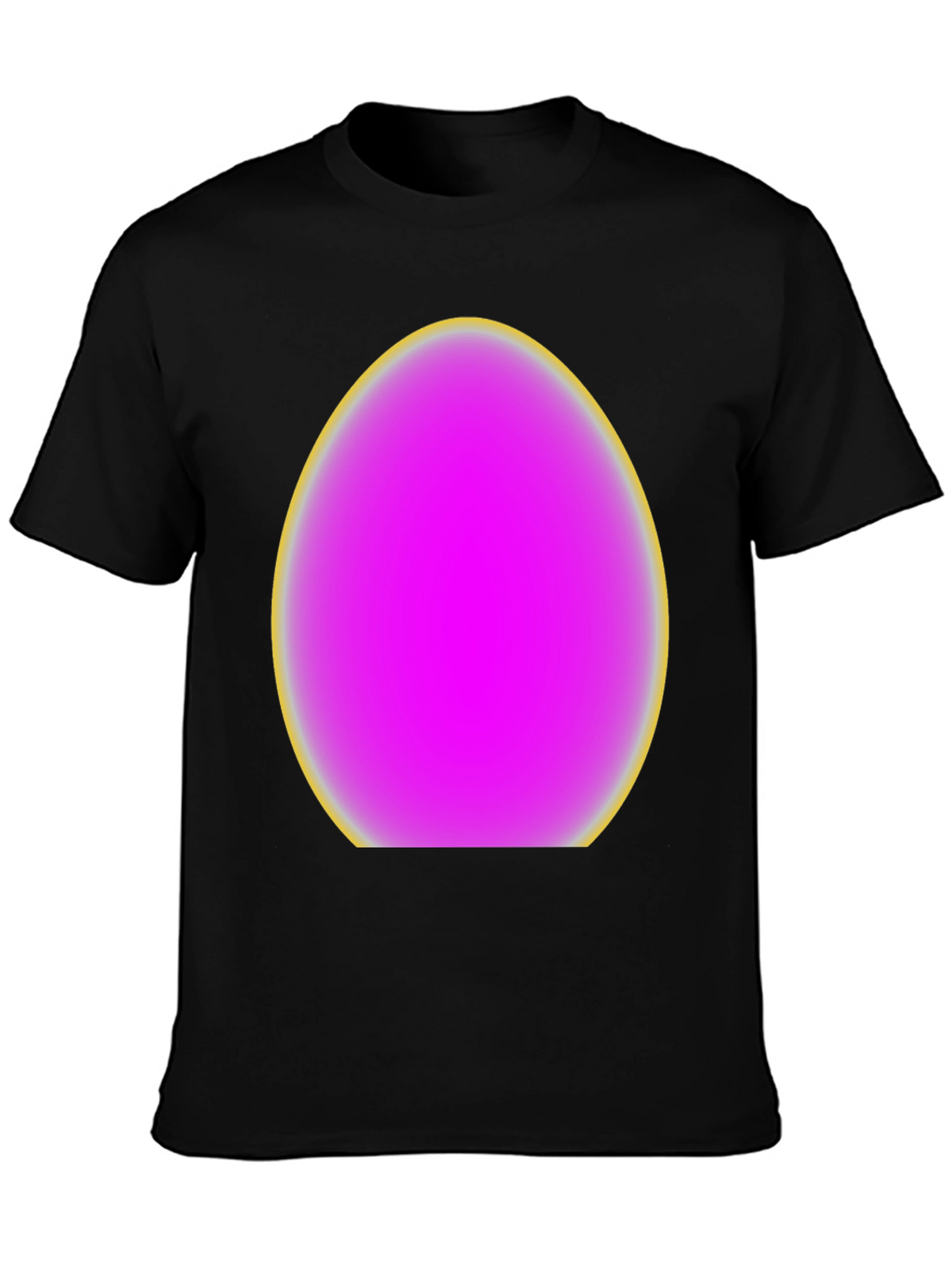 Mens Black T-Shirt with Egg Graphic