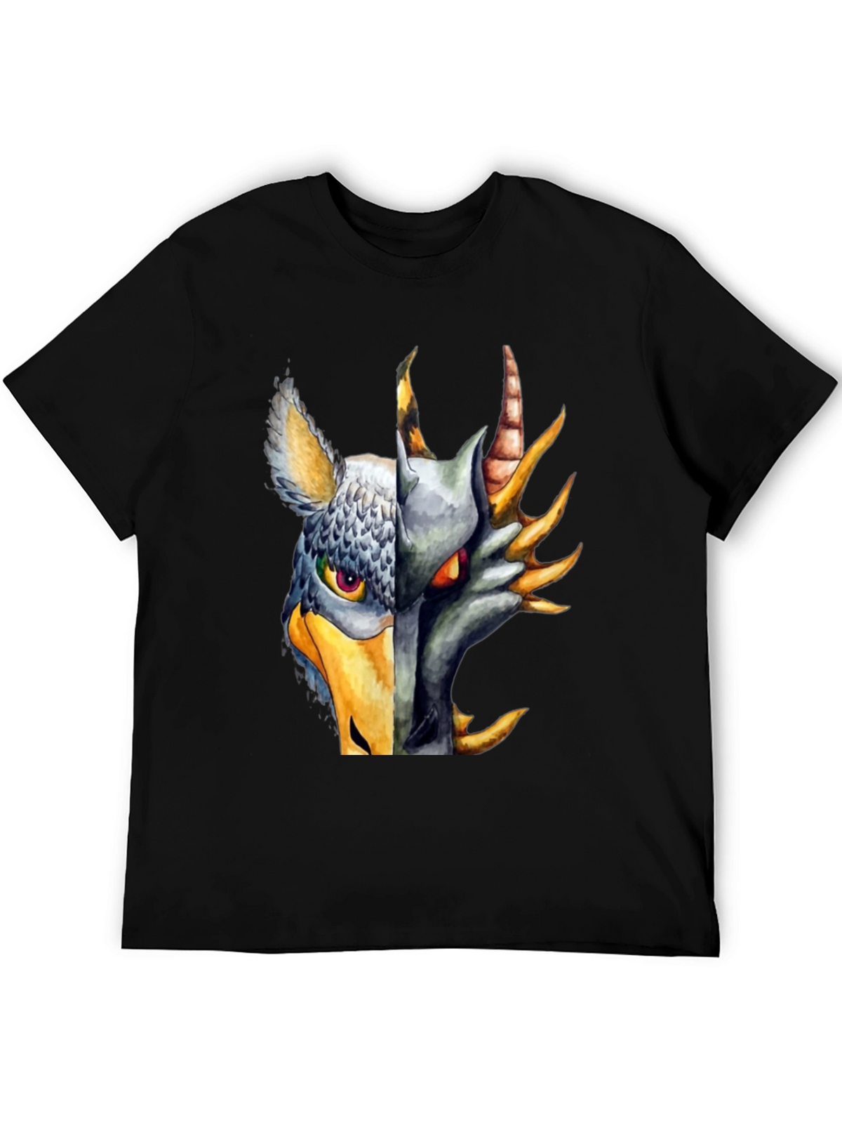 Griffin Dragon Hybrid Graphic Tee - Black