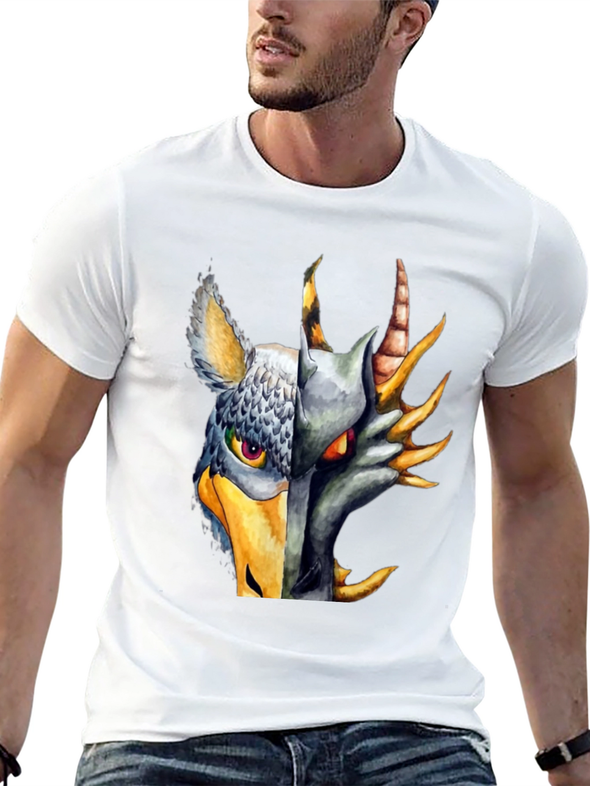 Griffin Dragon Hybrid Graphic Tee - Black