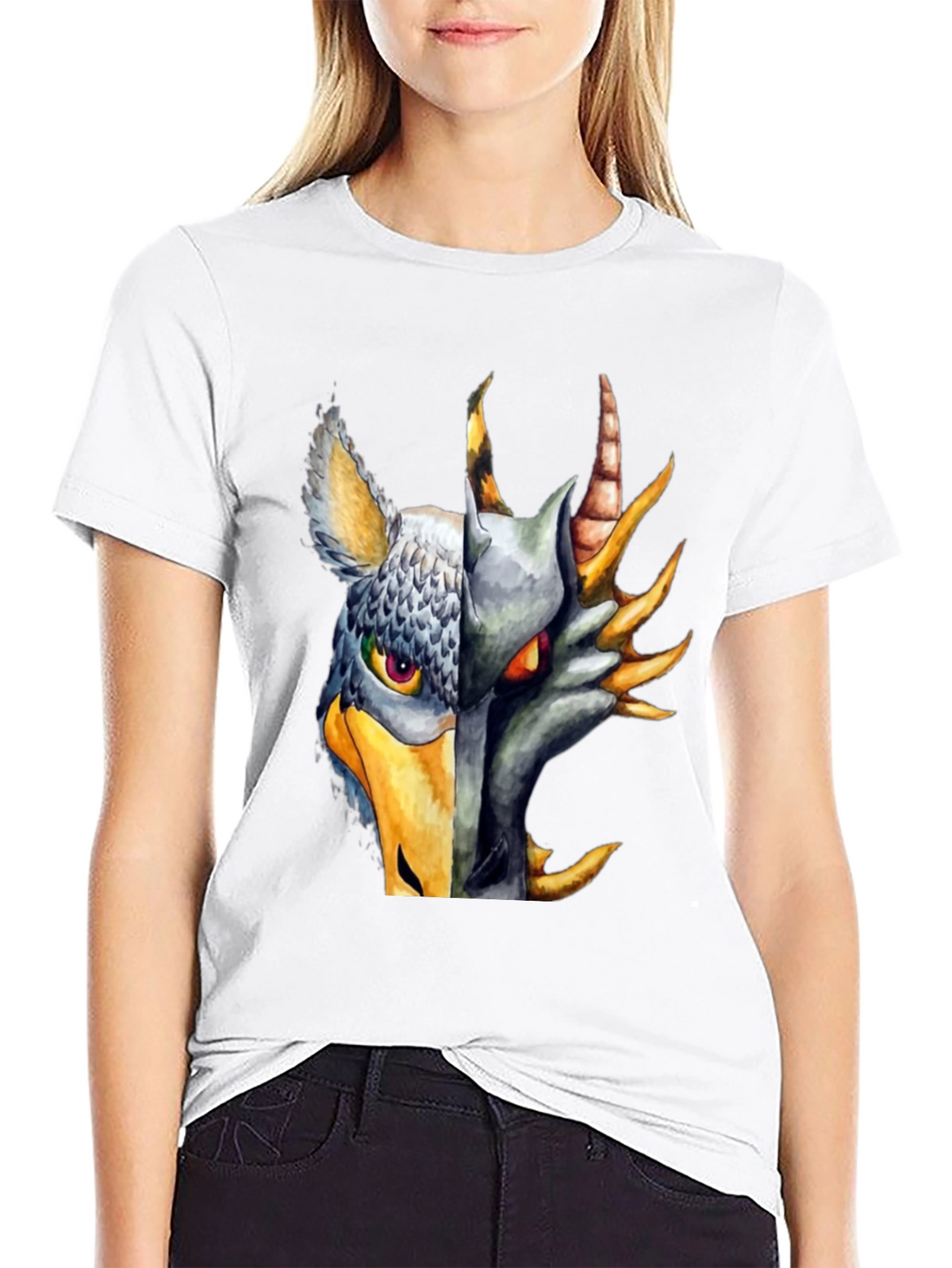 Griffin Dragon Hybrid Graphic Tee - Black