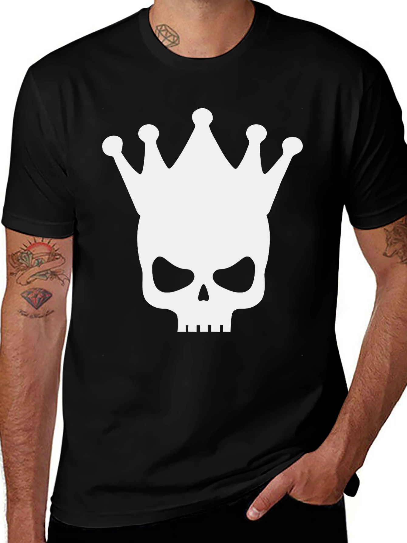 Skull King Graphic Tee - Black Cotton Blend