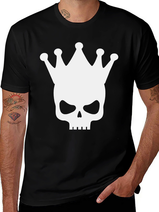 Skull King Graphic Tee - Black Cotton Blend