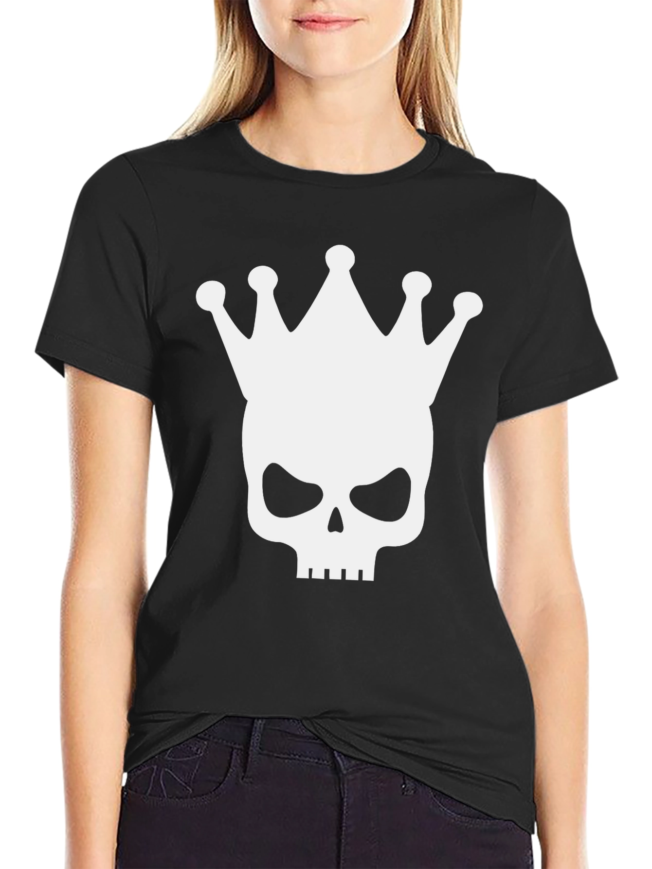 Skull King Graphic Tee - Black Cotton Blend