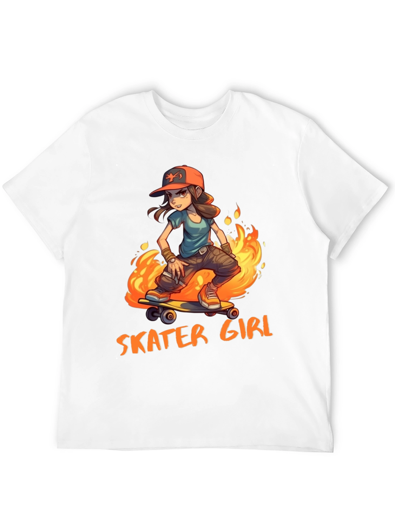 Skater Girl Graphic Tee - Cool Cartoon Design