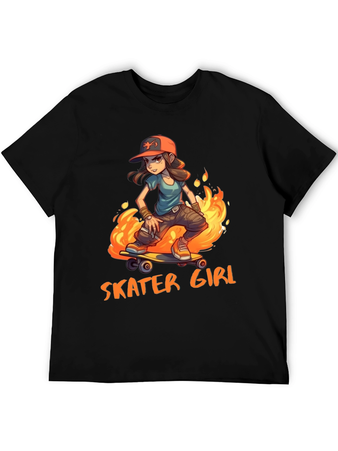 Skater Girl Graphic Tee - Cool Cartoon Design
