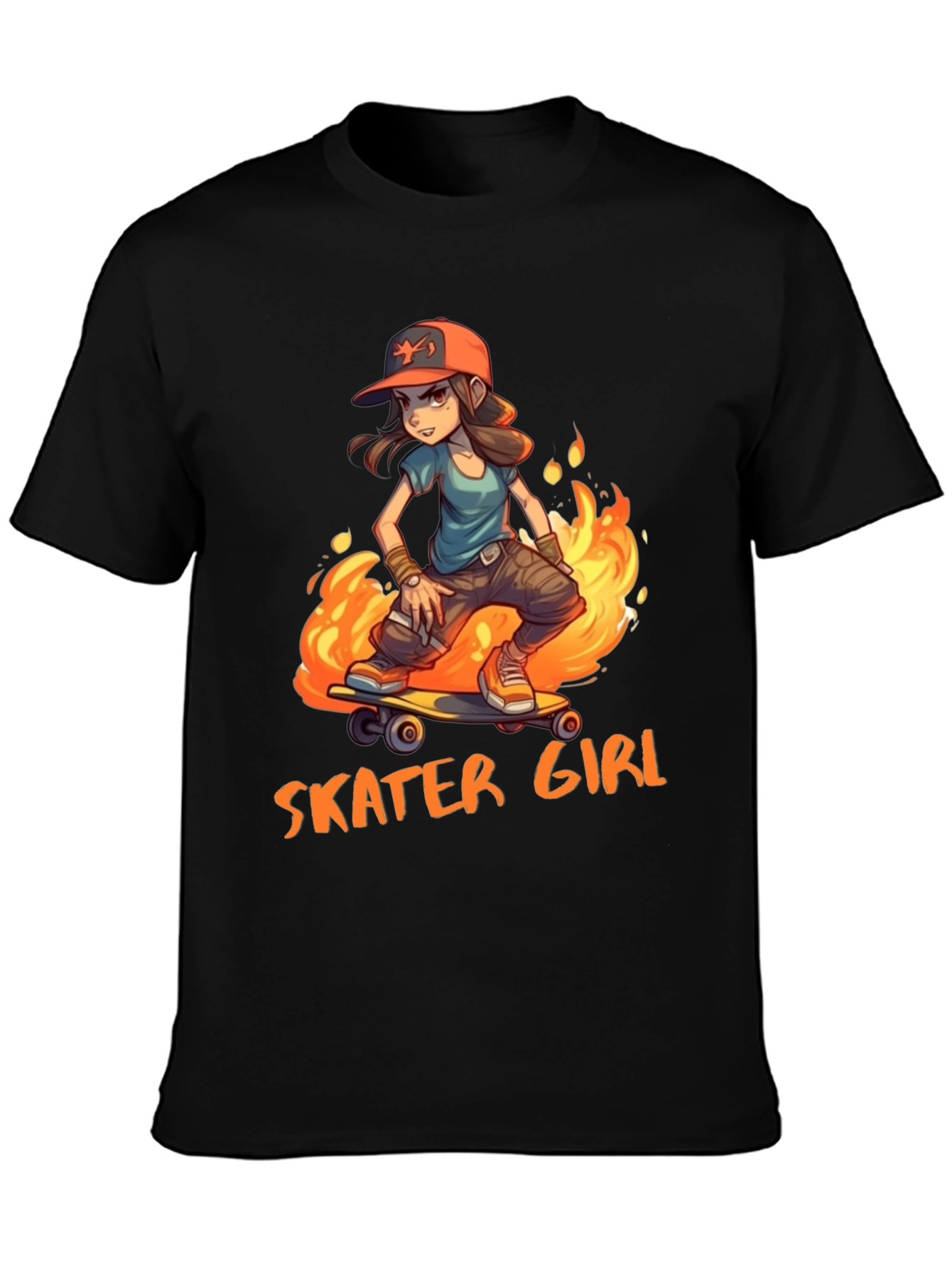 Skater Girl Graphic Tee - Cool Cartoon Design