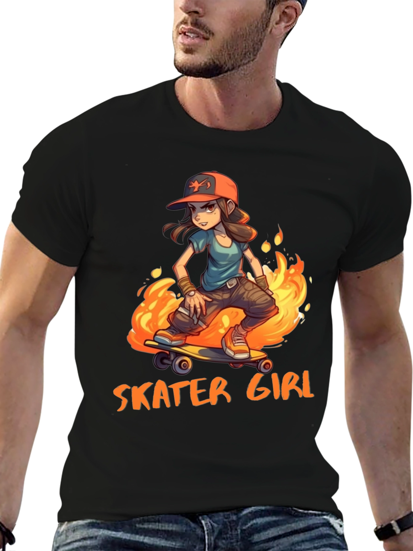 Skater Girl Graphic Tee - Cool Cartoon Design
