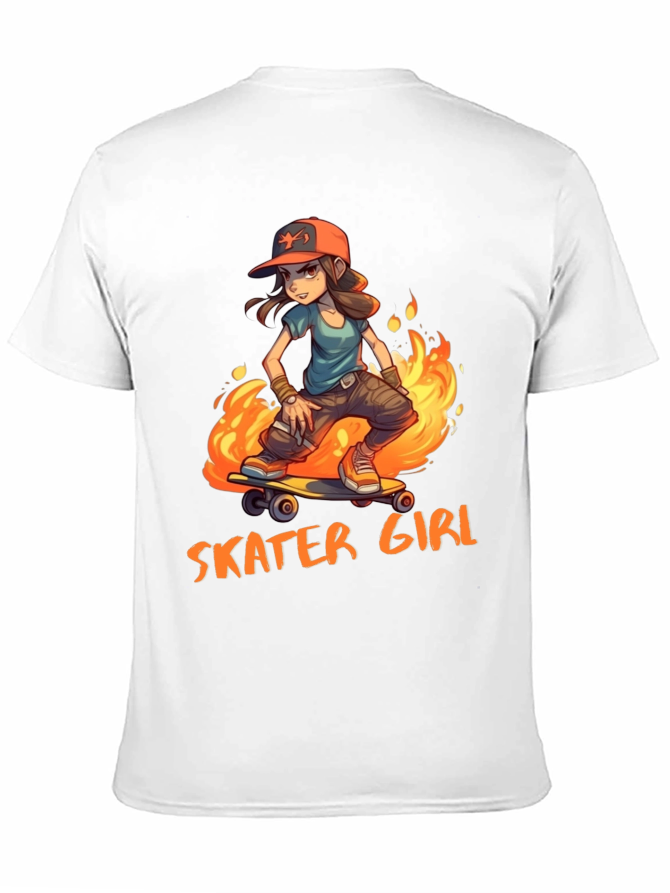 Skater Girl Graphic Tee - Cool Cartoon Design