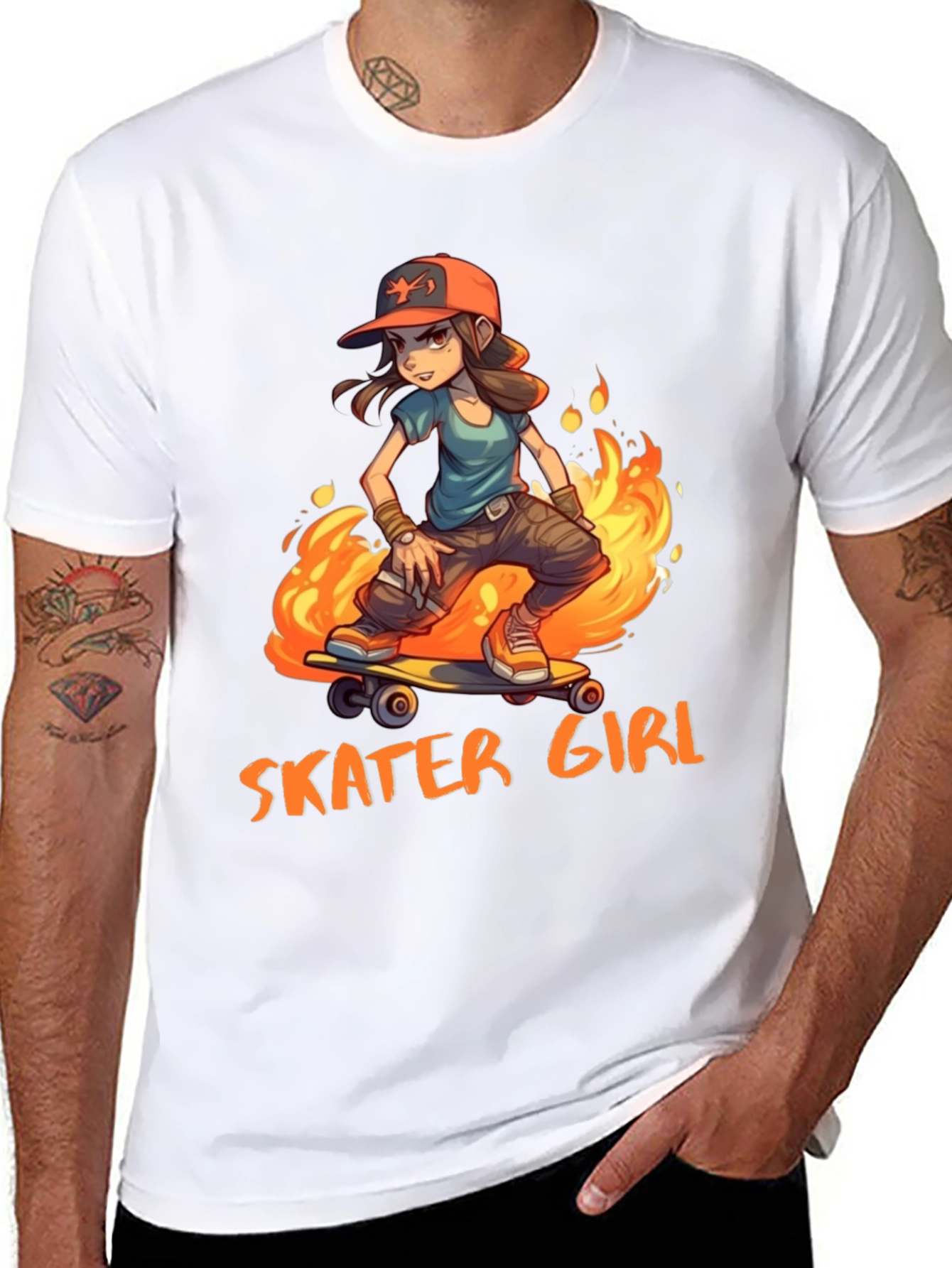 Skater Girl Graphic Tee - Cool Cartoon Design