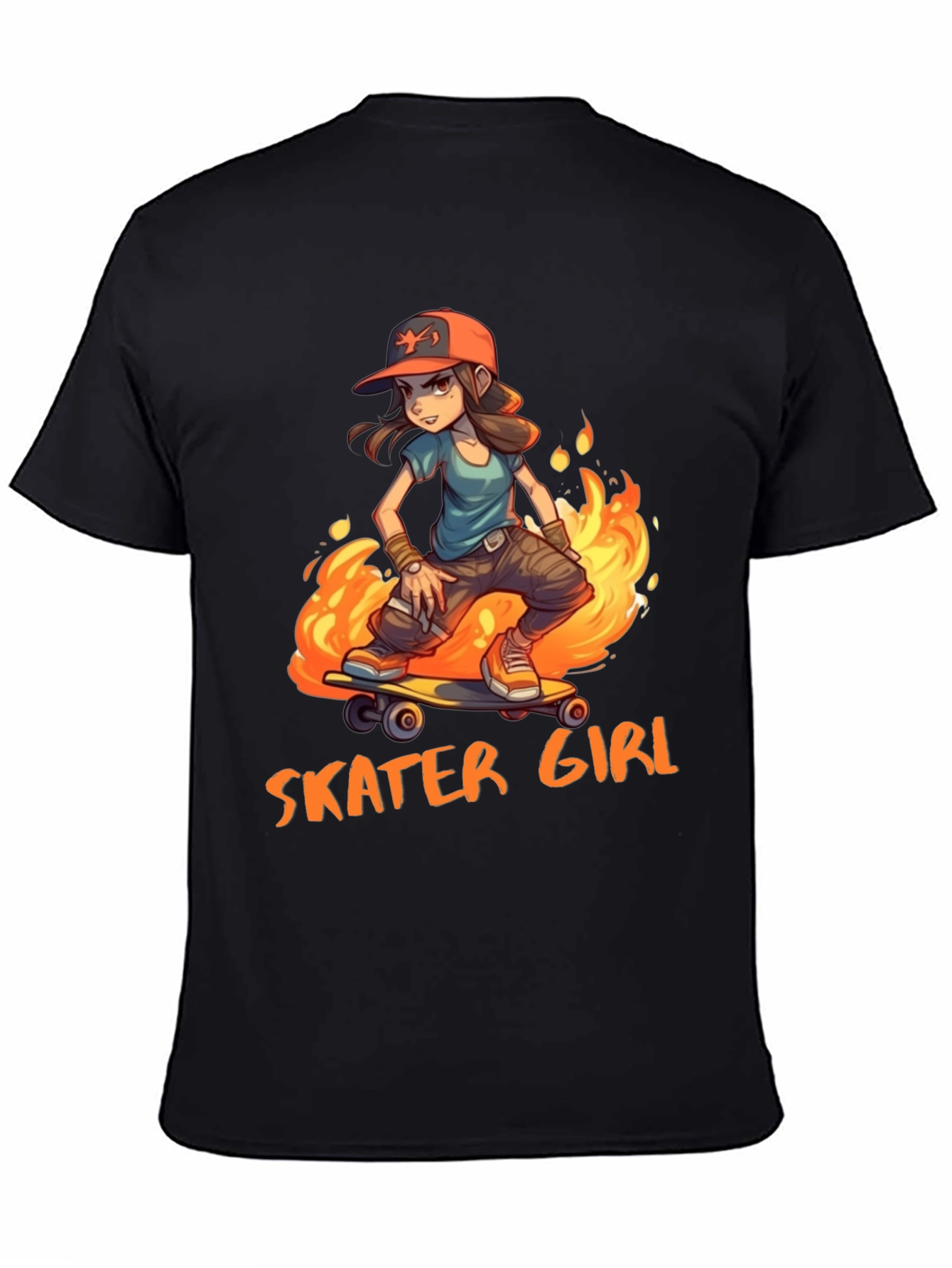 Skater Girl Graphic Tee - Cool Cartoon Design