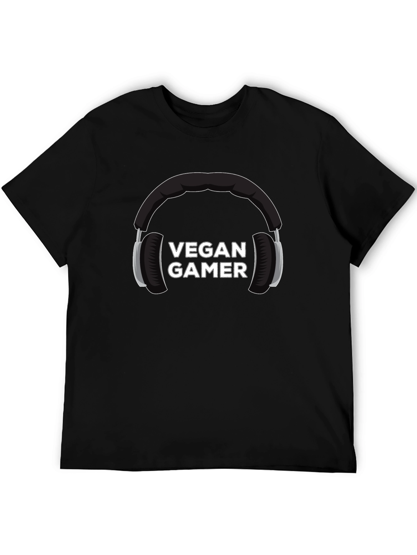 Vegan Gamer Graphic Tee - Black Cotton Blend