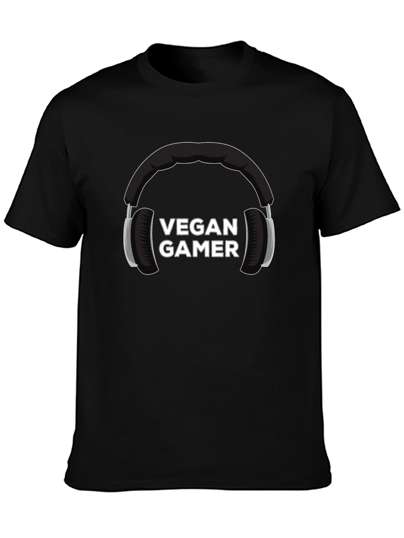 Vegan Gamer Graphic Tee - Black Cotton Blend