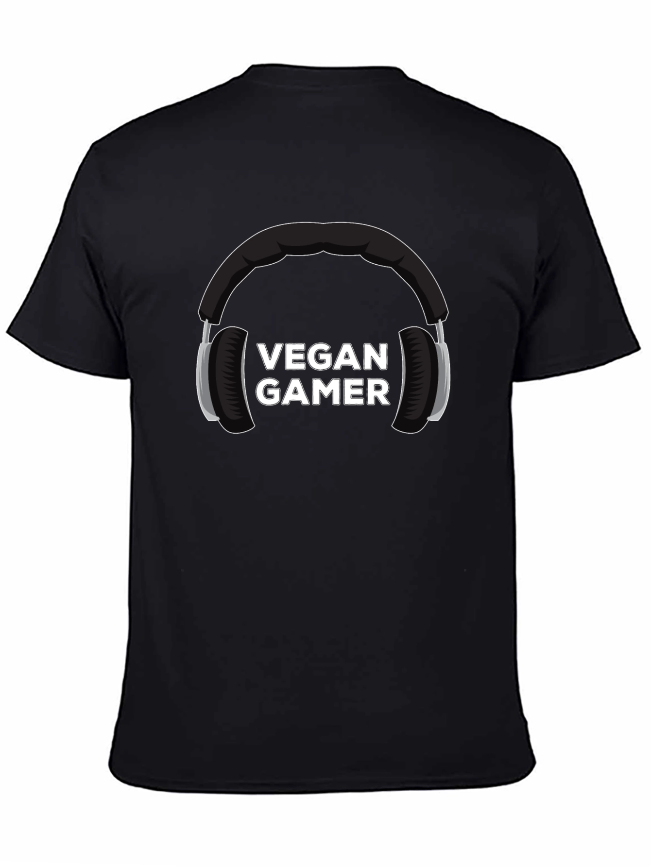 Vegan Gamer Graphic Tee - Black Cotton Blend