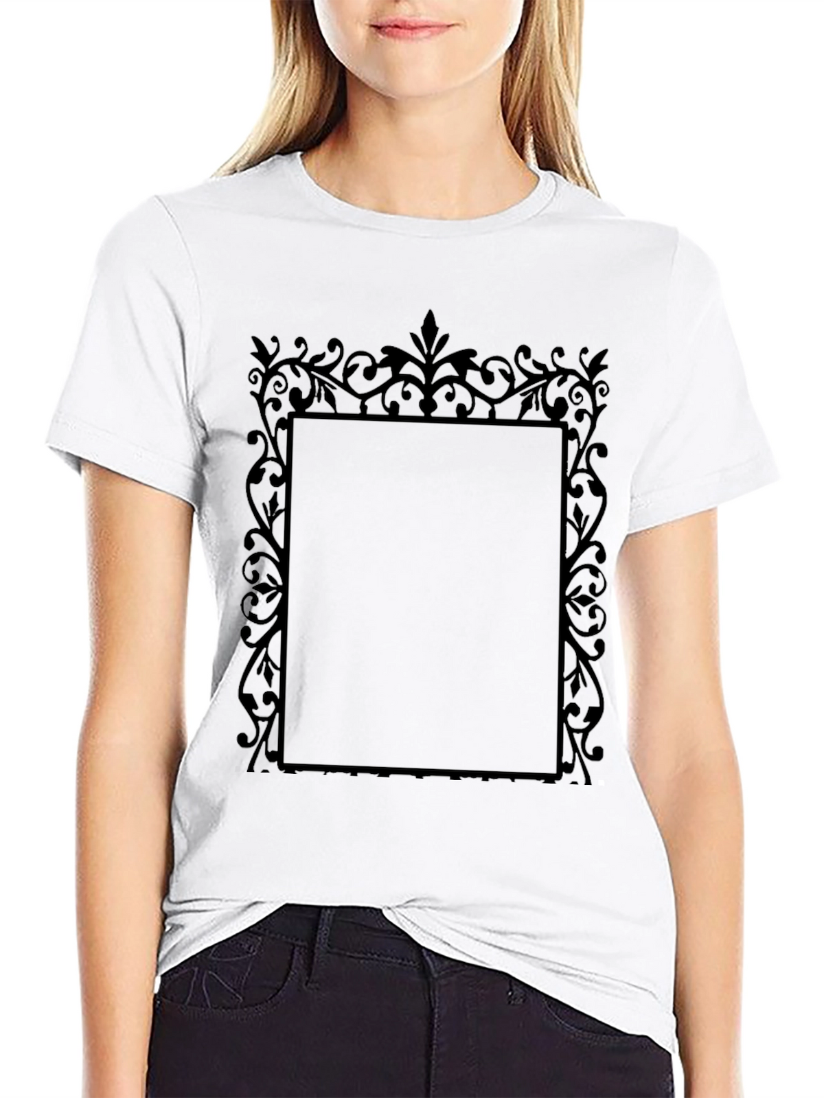 Elegant Framed Black Tee