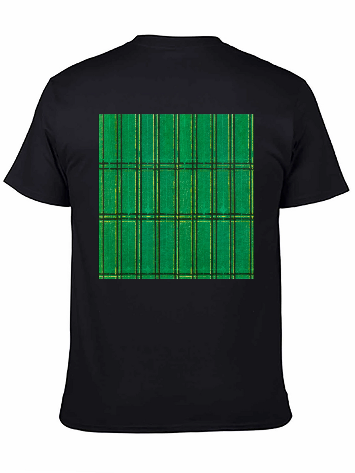 Green Plaid Graphic Tee - Modern Casual Style
