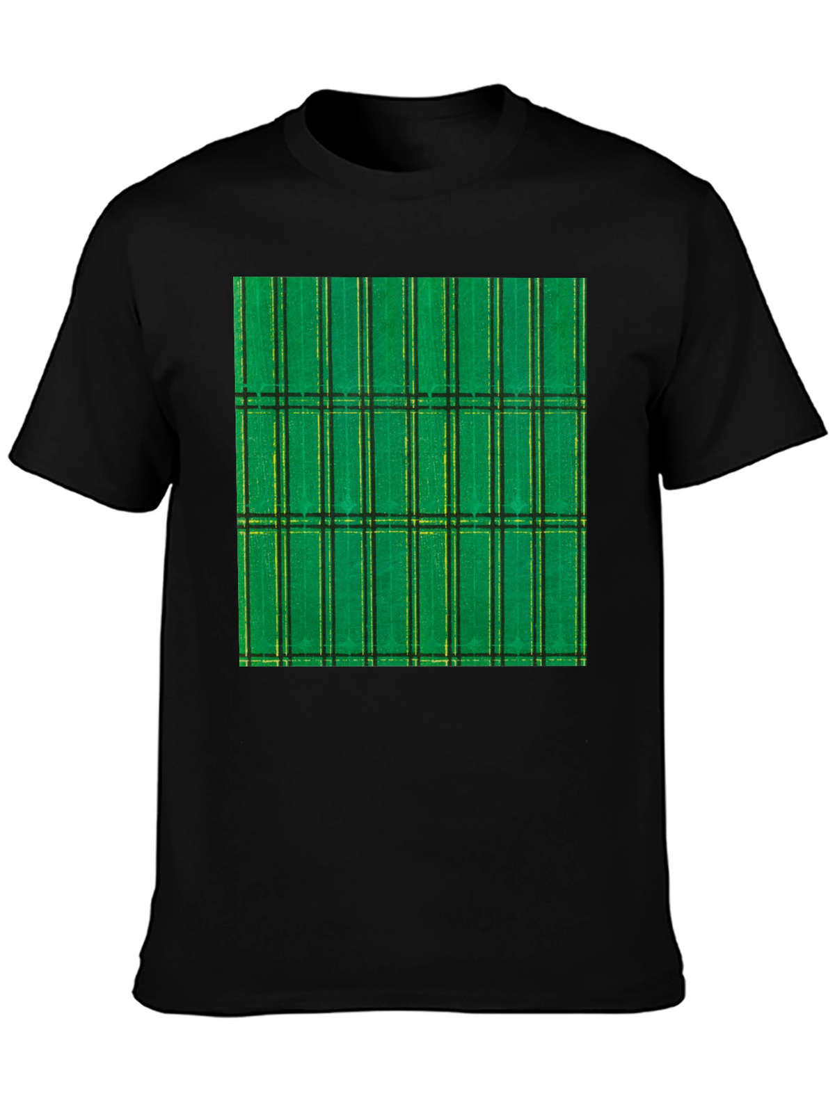 Green Plaid Graphic Tee - Modern Casual Style